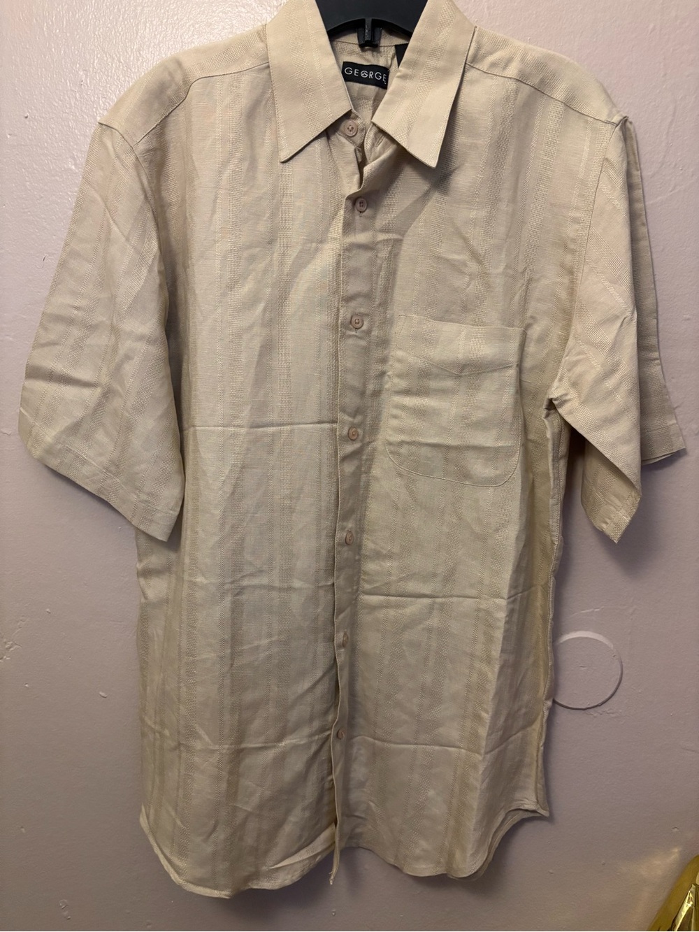 George Men's Short-Sleeve Button-Up Shirt NWT